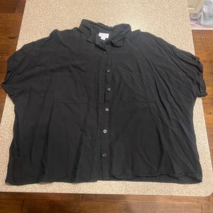 LuLaRoe Black Oversized Collared Shirt